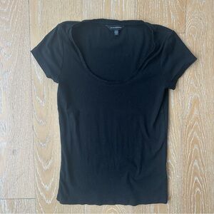 Club Monaco Jet Black Short Sleeve Top